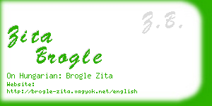 zita brogle business card